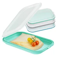 Compartiments de rangement pour réfrigérateur en 4 couleurs pour fruits et légumes, boîtes d'emballage réutilisables pour aliments et viande congelée 2