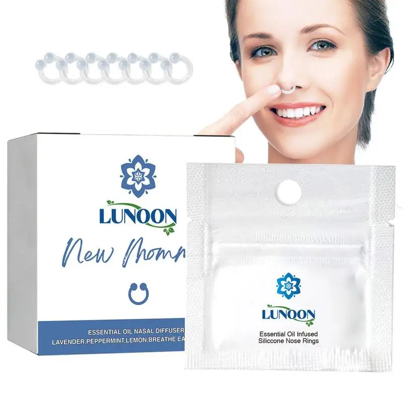 

Slimming Essential Oil Nose Ring 7Pcs Super Slim Nasal Rings Essential Oil Septum Ring Essence Nose Inhaler For Women Men Weight