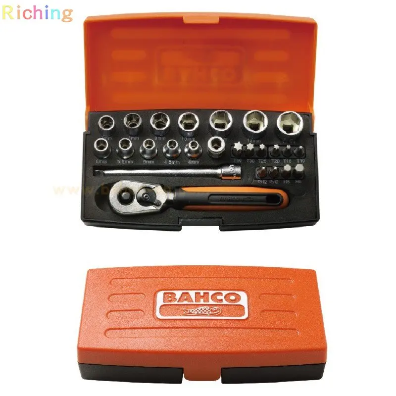 Bahco SL25 1/4 Inch Drive Socket Set – 25 Piece Metric Set With Ratchet & Case