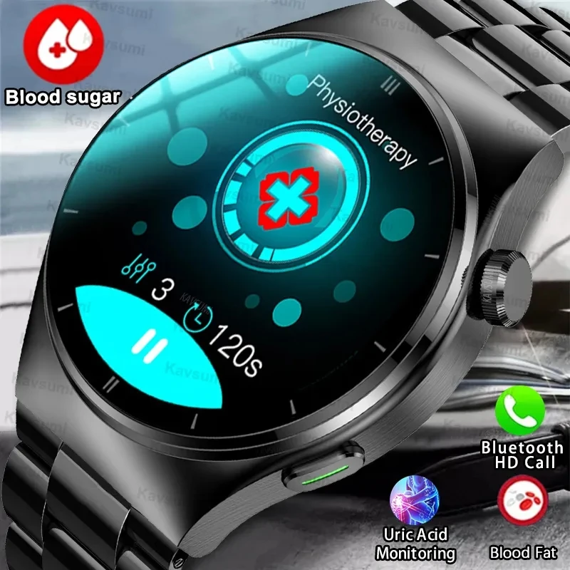 

2023 New ECG+PPG Bluetooth Call Smartwatch Sapphire Glass Blood Glucose Men Full Touch Screen Sport Fitness Smart Watches Clock