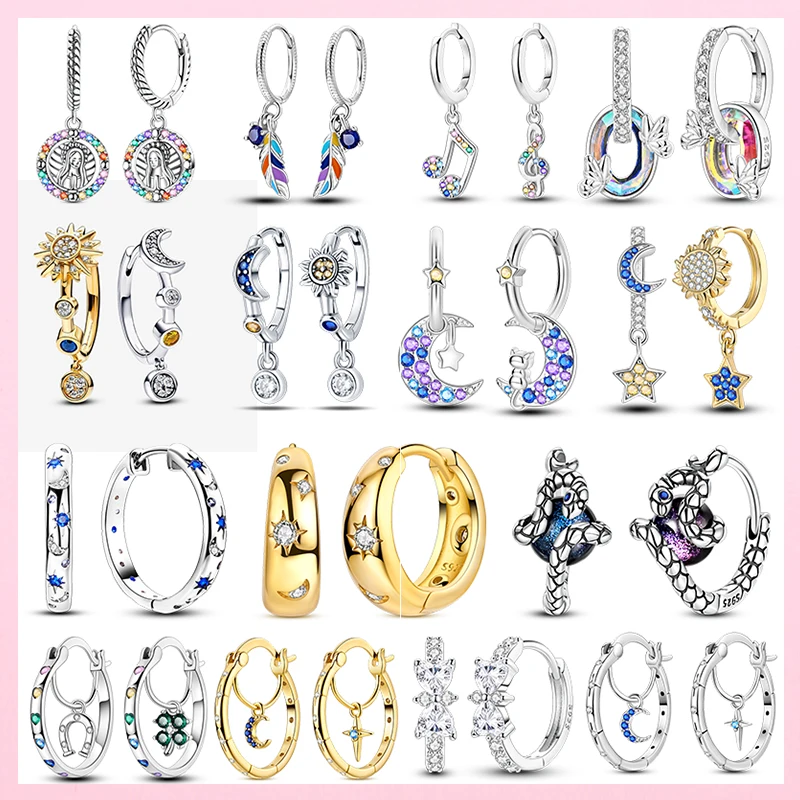 2311257-c4a5b7.jpg S6f9245ef382e42608131a2cc548d73c6G New 925 Sterling Silver Four-leaf Clover Horseshoe Earrings on the Inside Fine Women Engagement Wedding Earring Jewelry Gift Mallzona