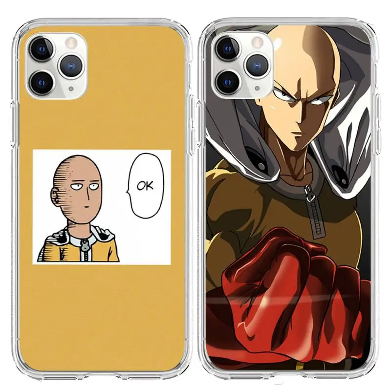 Чехол для телефона One Punch Man Iphone 7 8 Plus X Xs Max Xr 11 12 13 Mini Pro SE2 прозрачный мягкий чехол |