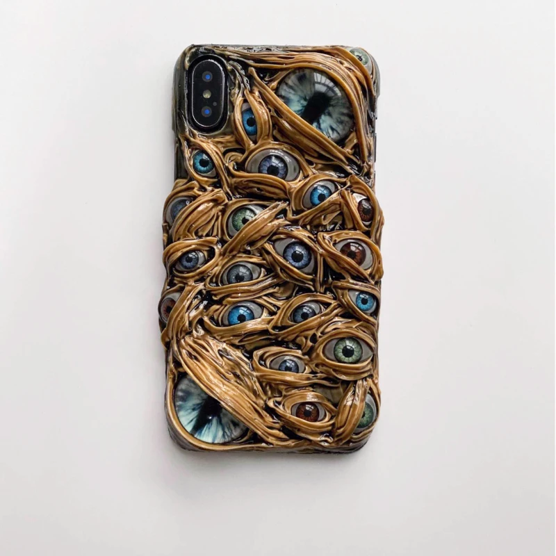 Cool iPhone 13 Pro Max Case with Luminous Colors and a Sculpted Pattern