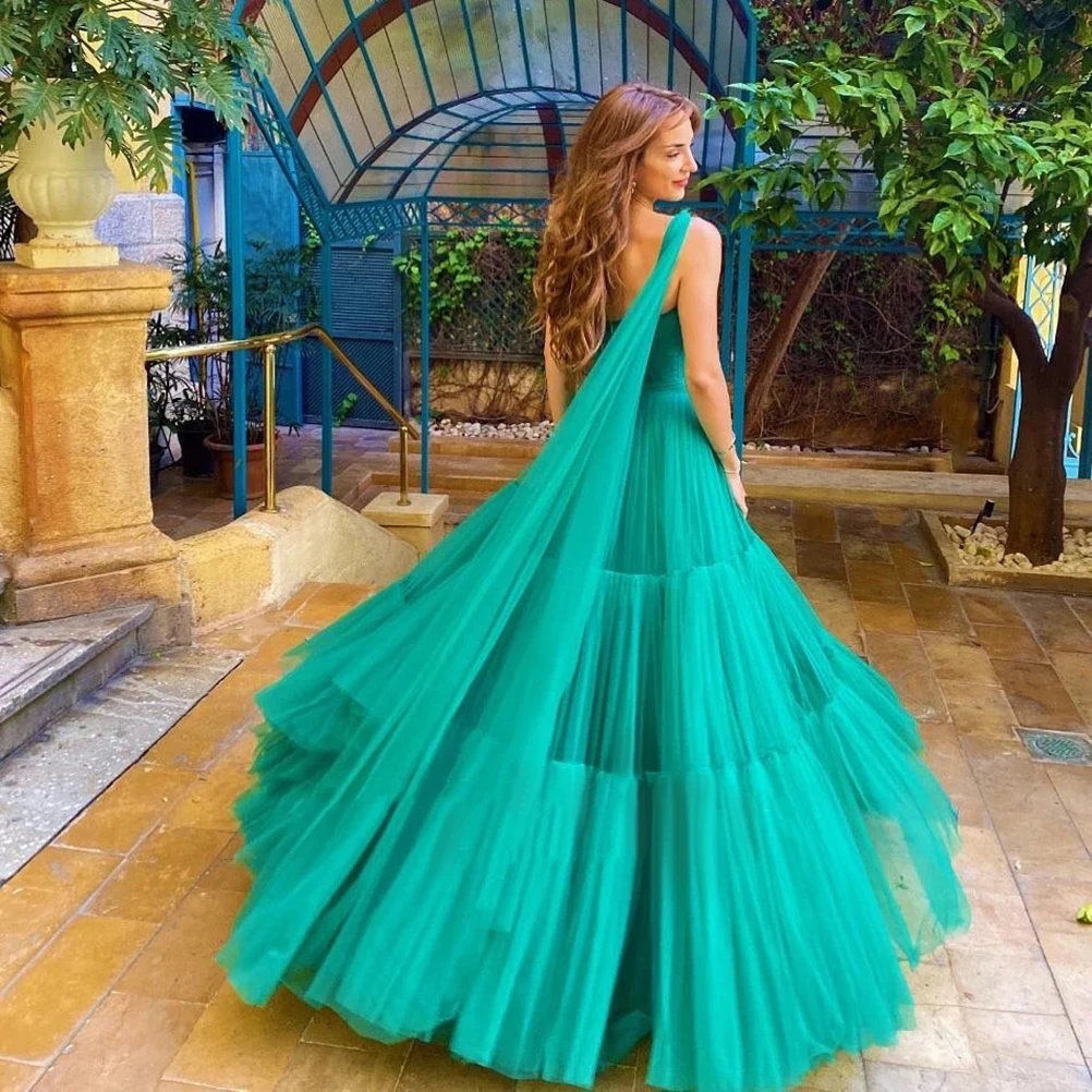 

53 One-Shoulder Natural A-Line Floor-Length Formal Evening Dresses/Bridal Engagement Prom Gowns Birthday Party Free Shipping