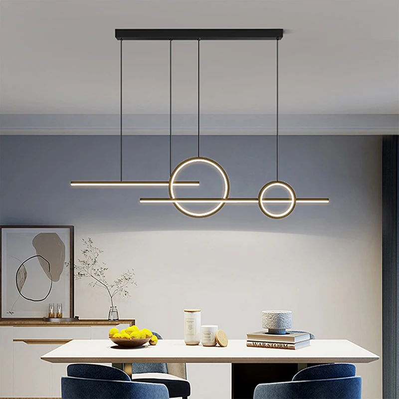 Smart LED Pendant Light Restaurant Hanging Lamp Remote Control Adjustable Color Temperature Brightness Living Room Home Lights 4