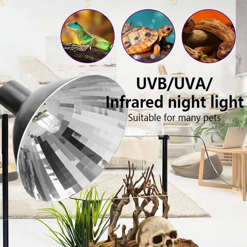 UVA+UVB Full Spectrum Heating Lamp Reptiles Box Turtle Sunbathing Lamps Amphibian Breeding Box Accessories Reptile Heating Lamp
