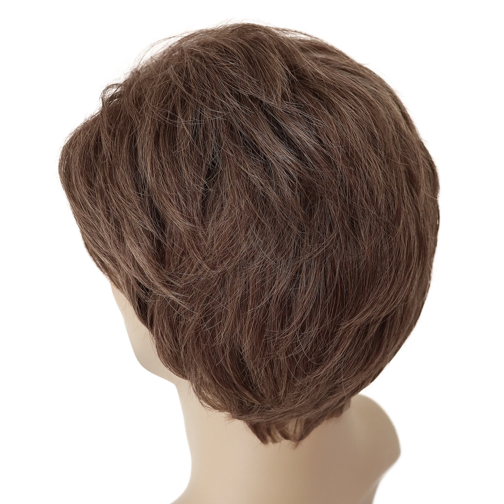 Synthetic Hair Men's Wig Short Haircuts Brown Wig with Bangs Natural Hairstyles for Hair Wigs Layered Curly Glueless Wigs Male