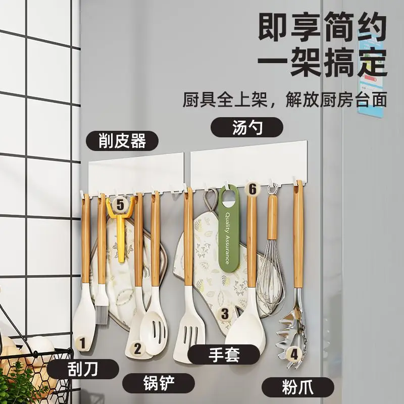 Magnetic Refrigerator Shelves Kitchen Wall Mounted Side Refrigerator Storage Rack Six Hooks Tissue Storage Multi-Purpose Hooks 4