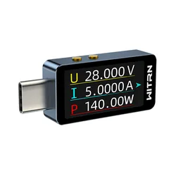 USB Type - C Power Meter Tester with Fast Charge and PD Monitoring (Black)
