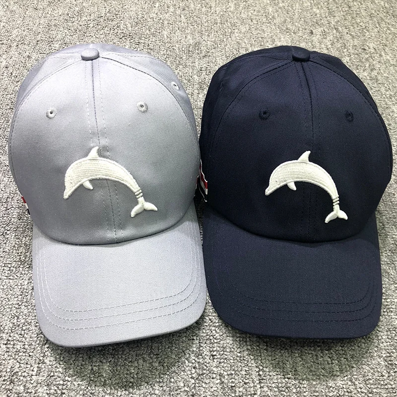 

TB Brand 2023 Fashion Baseball Cap Summer Sun Caps Casual Fishing Hat Men Women Unisex-Teens Dolphin Embroidery Hip Hop Hats