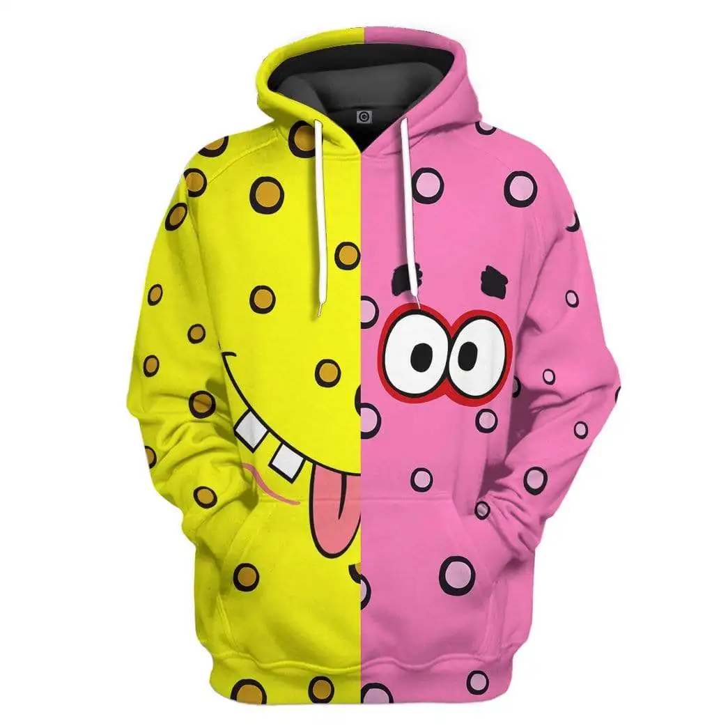 

SpongeBob 2024 Spring and Autumn Boys and Girls New 3D Printed Zipper Hoodie Street Leisure Sports Role Playing Unisex Pullover