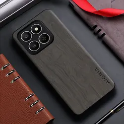 Bamboo Wood Pattern Leather Back Case with Enhanced Design for Honor X7A (GY)