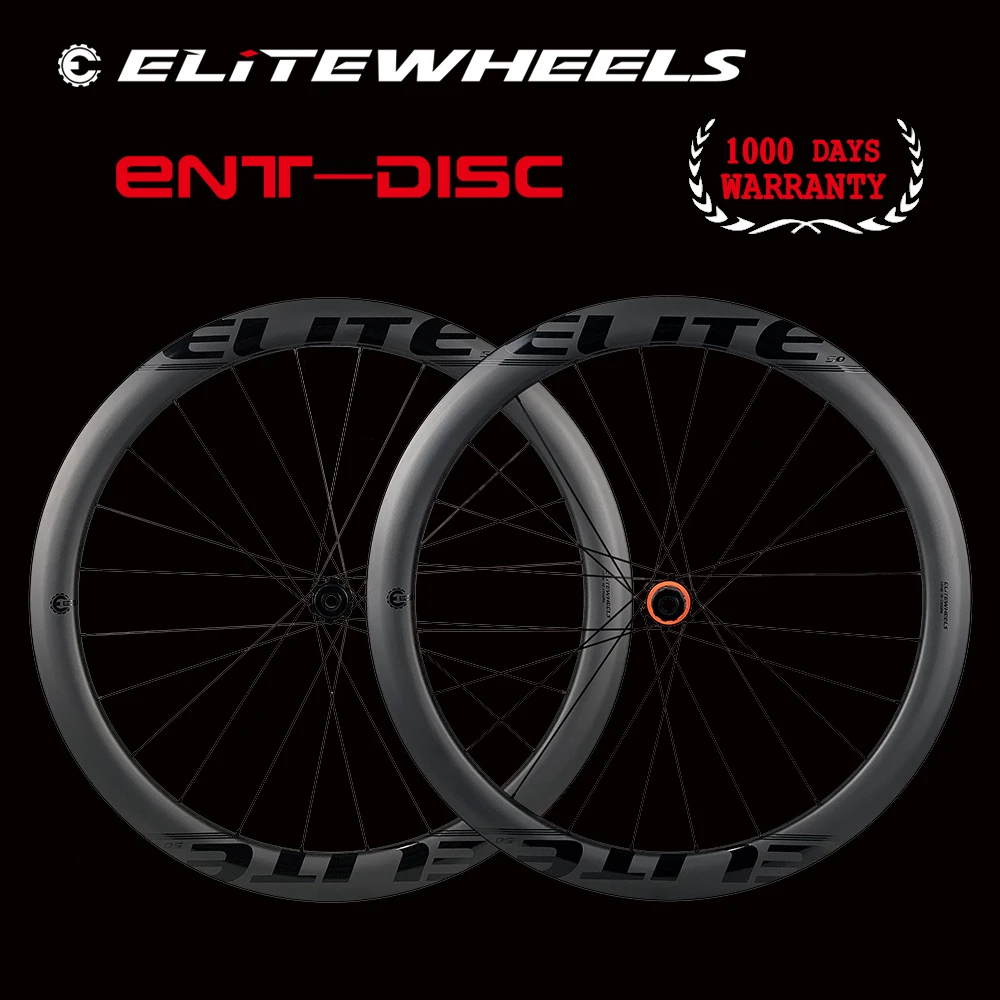 ELITEWHEELS ruedas carbono con freno de disco, juego de ruedas de bicicleta de carretera 700c, llanta de carbono calidad ENT bloqueo central o 6 blot Bock, ciclismo de