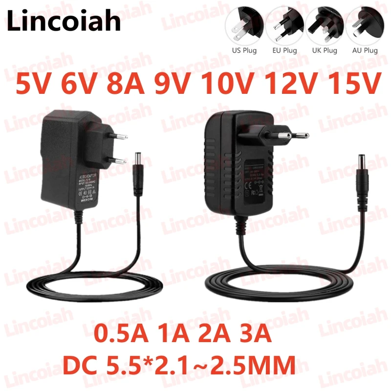 Universal Multi-Voltage Power Adapter Charger for LED Light Strips (EU/US)