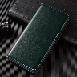Premium Crazy Horse Genuine Leather Flip Phone Cover for Pixel 4 (Green)