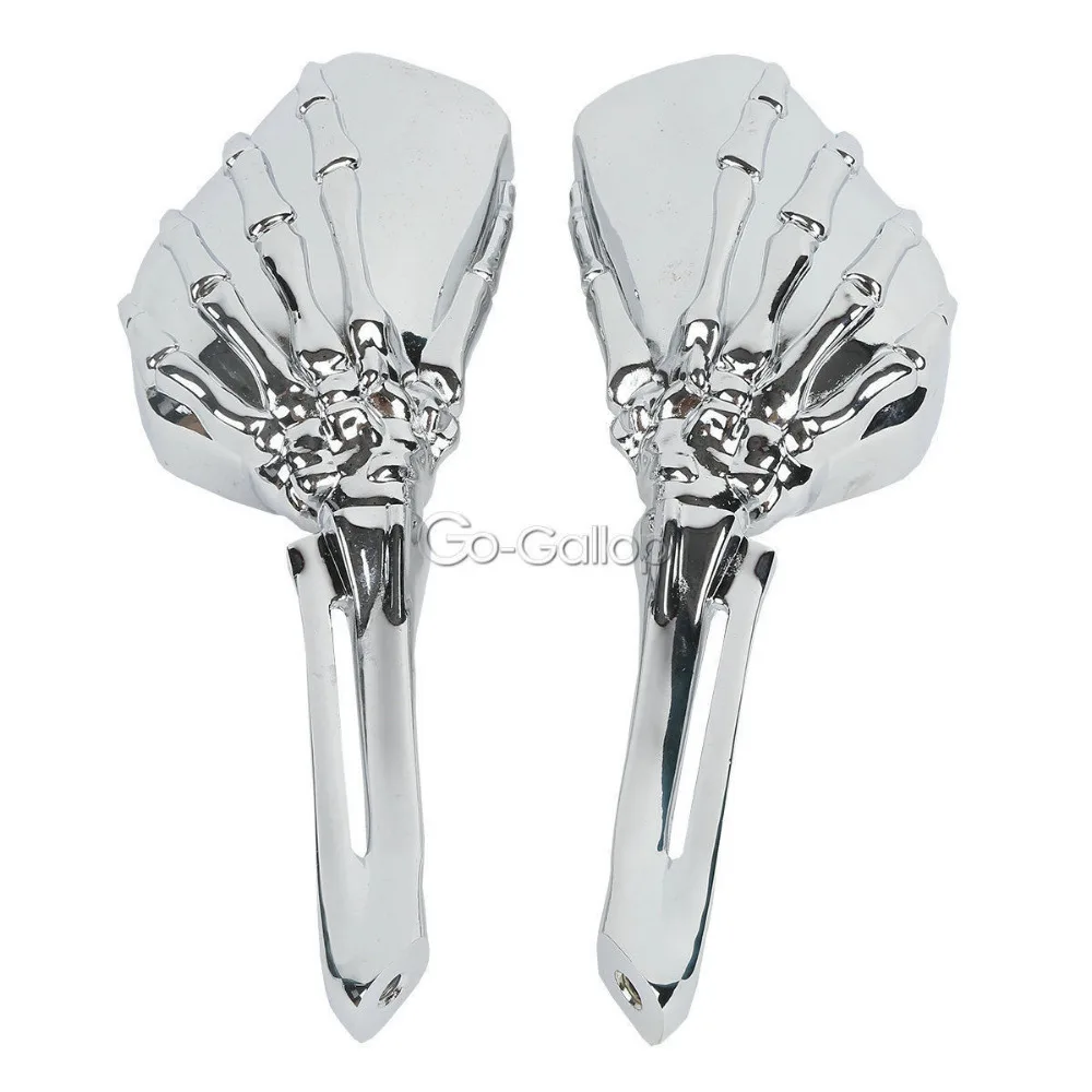 2 Morsetti Per Manubrio A Forma Di Teschio | Cromati Per Yamaha V-Star 1100/650 - Foto 11