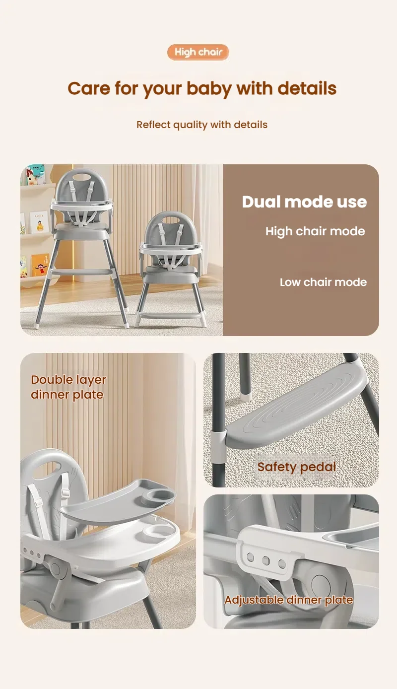 Baby High Chair Baby Dining Chair Mother Kids Newborn Items High for Babies Care Equipment Mother-Kids Portable