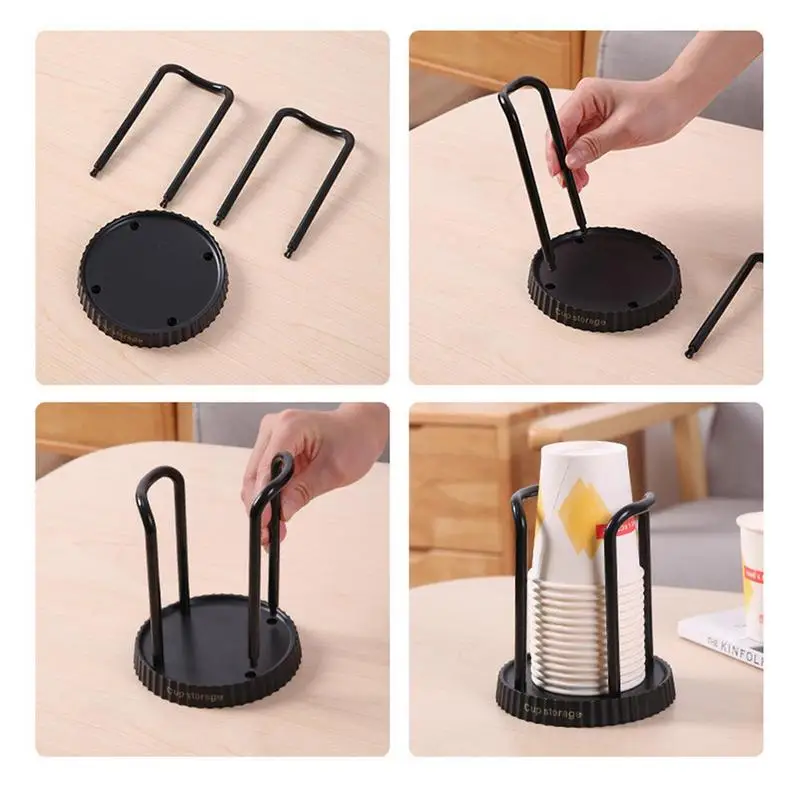Disposable Cup Storage Holder Rack Tabletop Water Tea Coffee Cups Dispenser Shelf Bathroom Mouthwash Cup Organizer cup storage holder,bathroom organizer