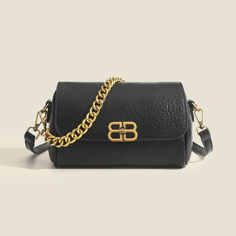 Trendy Spring Summer Chain Strap Shoulder Bag for Women Elegant Retro Minimalist Small Square Purse Ladies Fashion Handbag