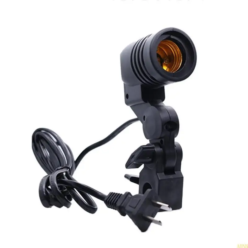 A0NB Independent Switches Control Photography Light Mount Stand with E27 Screw Socket
