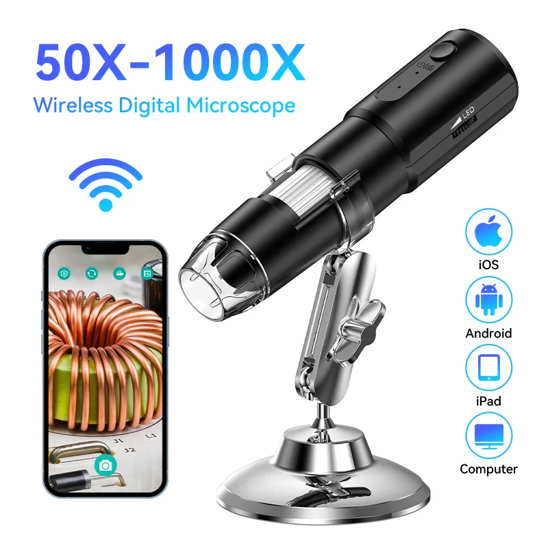 Mettleの撮影用クォーツライトQL-1000×２個セットジャンク予備電球付き Wireless Digital Microscope 50X-1000X Magnification Flexible