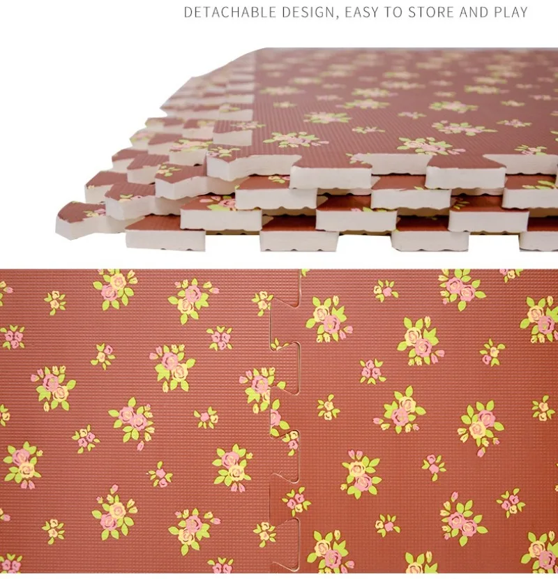 

Colorful foam floor mat, wood pattern puzzle climbing mat 30x30x1cm cartoon splicing climbing mat