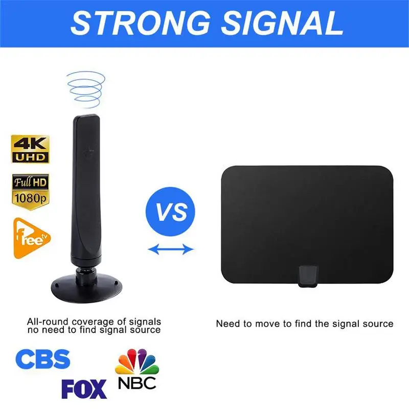 1000 Miles Long-Range Indoor Digital TV Antenna 4K HD Signal Receiver Amplifier 1080P HDTV Aerial Free Channels DVB-T2 Antenna