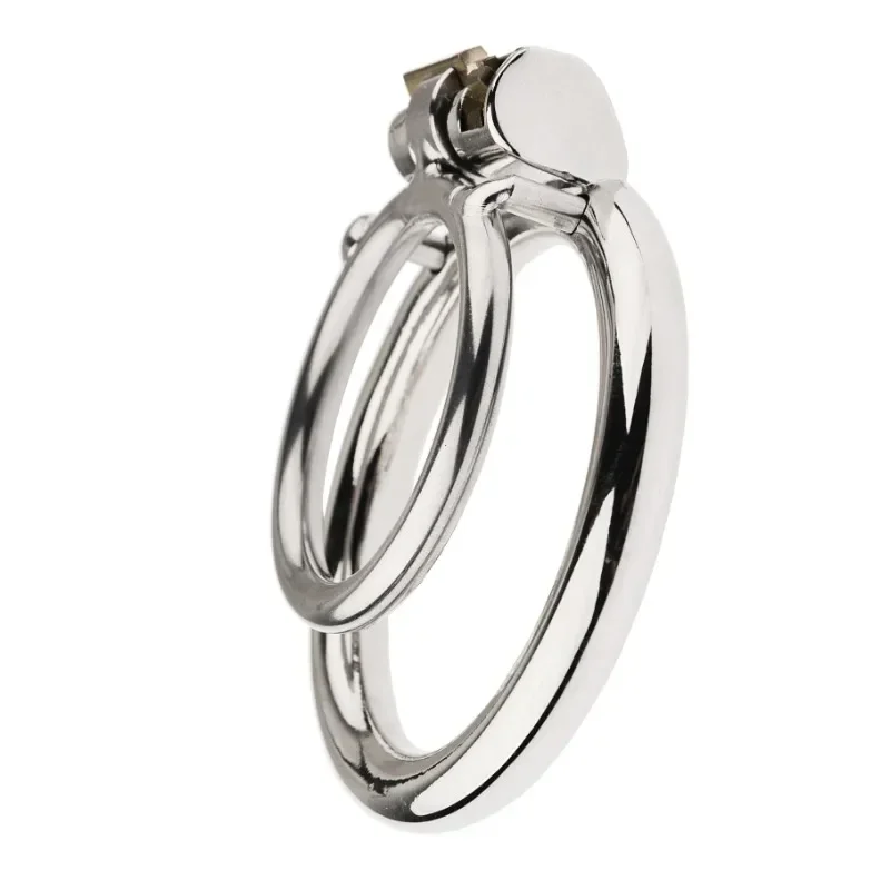 BDSM Double Penis Rings Cock Lock Prevent Erection Cheat Male Chastity Cages Erotic Metal Bondage Restraint Sex Toy For Men