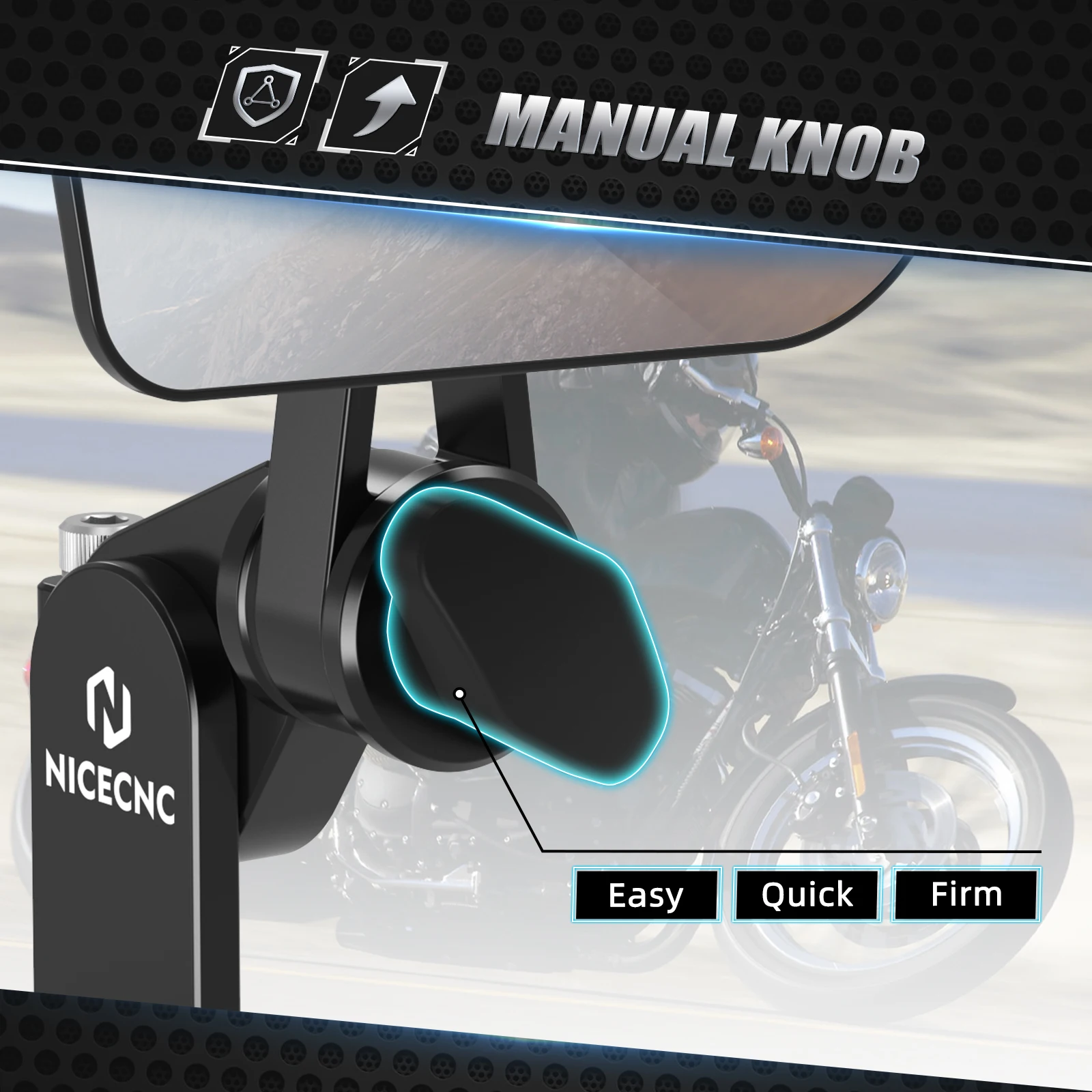 Universal Motorcycle Quick Flip Mirrors Rearview Mirrors for