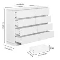 Modern 8 Dresser, 51” Wide Large Capacity Storage Cabinet, Multifunctional Dresser For Bedroom Living Room Hallway 2