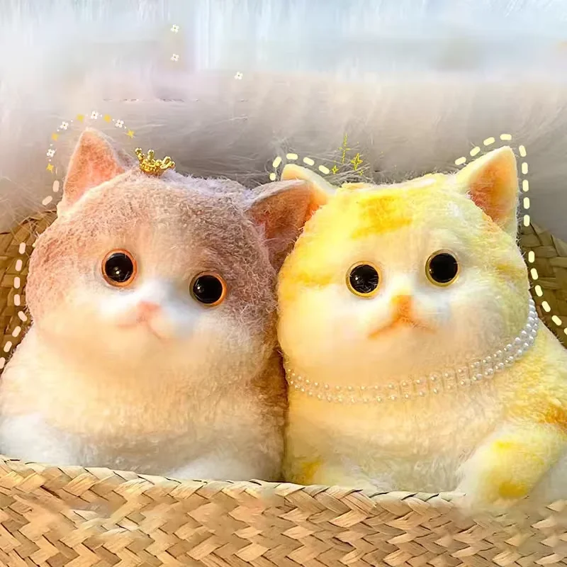 Big Kitty Cat Taba Squeeze Silicone Handmade Squeeze Toy Super Big Cat Fuzzy Kitten Mochi Toy Hand Relax Stress Release Gift 5