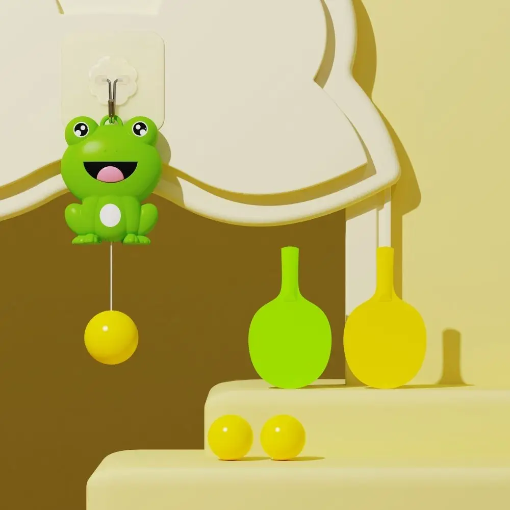 Hanging Table Tennis Trainer Coordination Self-Training Ping Pong Self Training Cartoon Interaction Frog Sports Toy