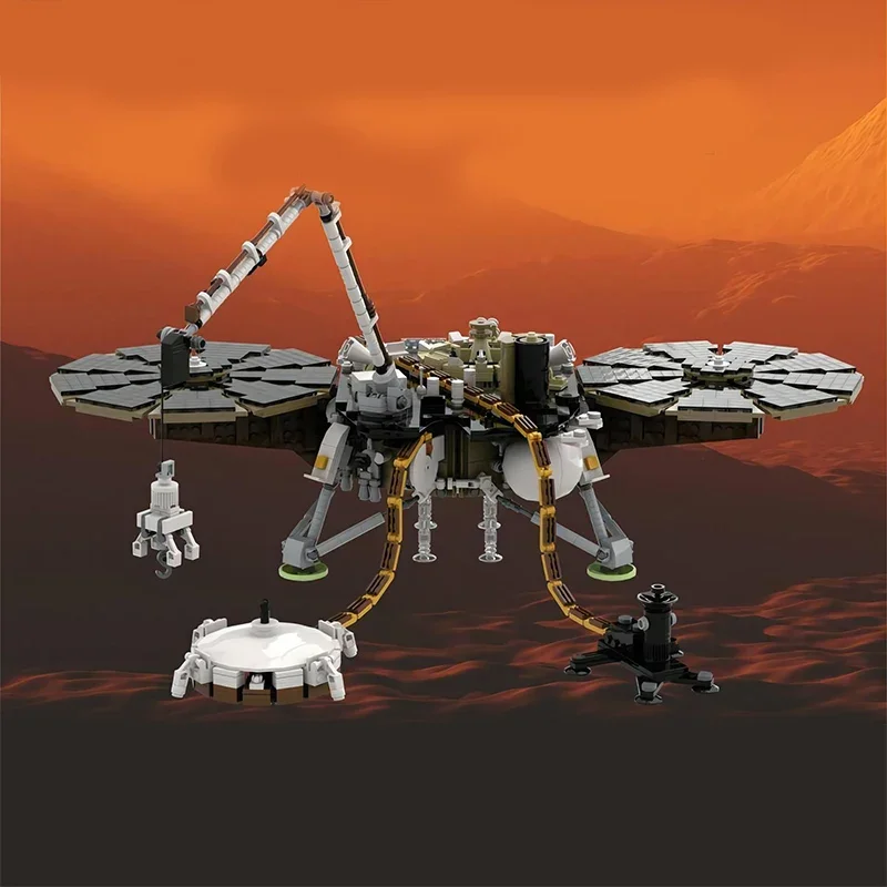 

BuildMoc InSighted Mars Space Probe Lander Building Block Set Exploration Mars Detector Bricks Toys For Children Birthday Gifts