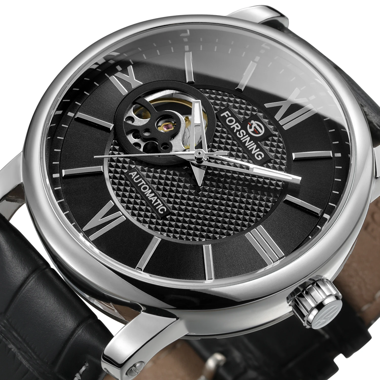 Designer Luxury Man Watch Automatic Movement Skeleton Mechanical Clock Genuine Elegant Male Watches FORSINING