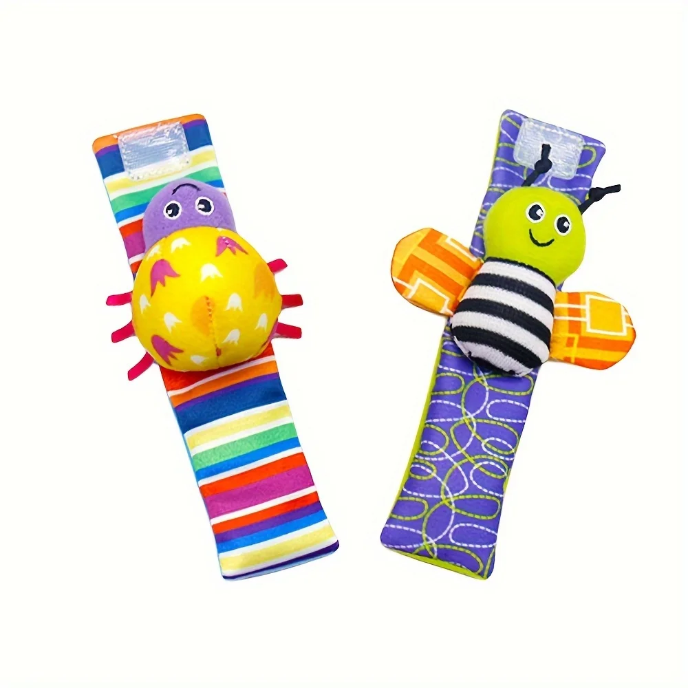 4pcs/set Baby Infant Rattle Socks Toys 3-6 To 12 Months Girl Boy Learning Toy, Rattle & Teethe Wrist Toy