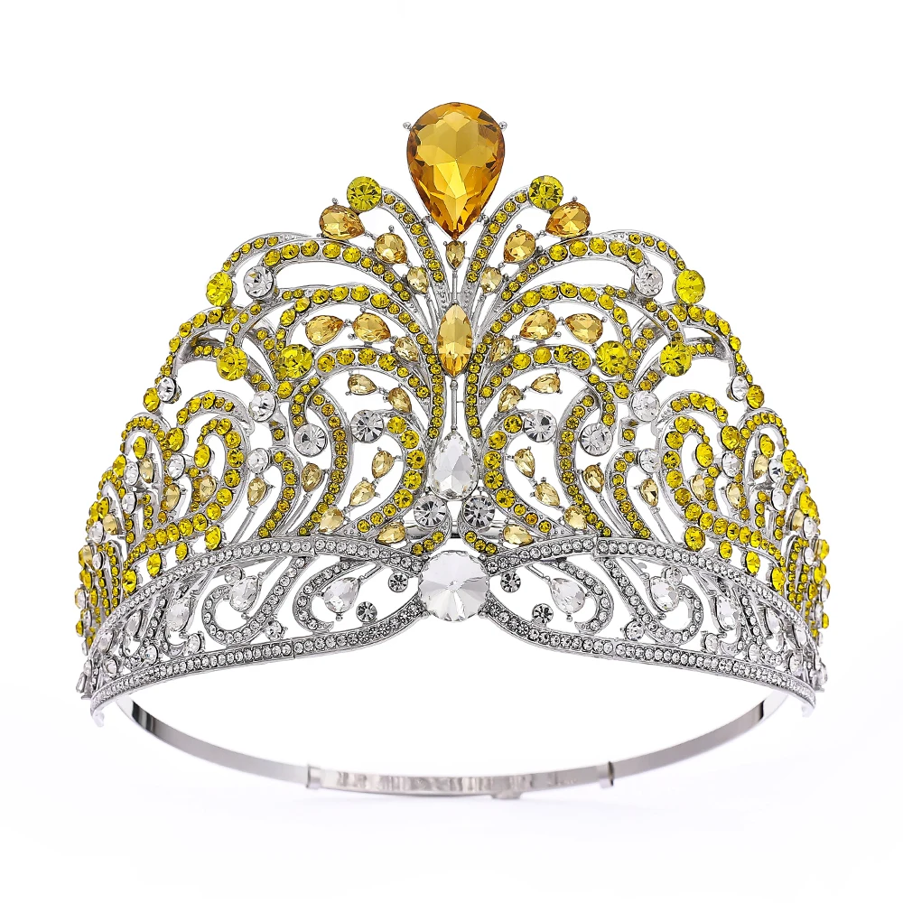 Фото Большая Регулируемая свадебная тиара Miss Universe Force для хорошей короны №5
