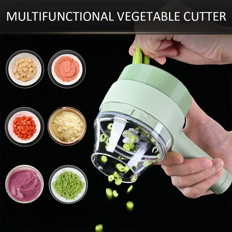 4in1 Handheld Electric Vegetables Cutter Set Multifunctional Portable