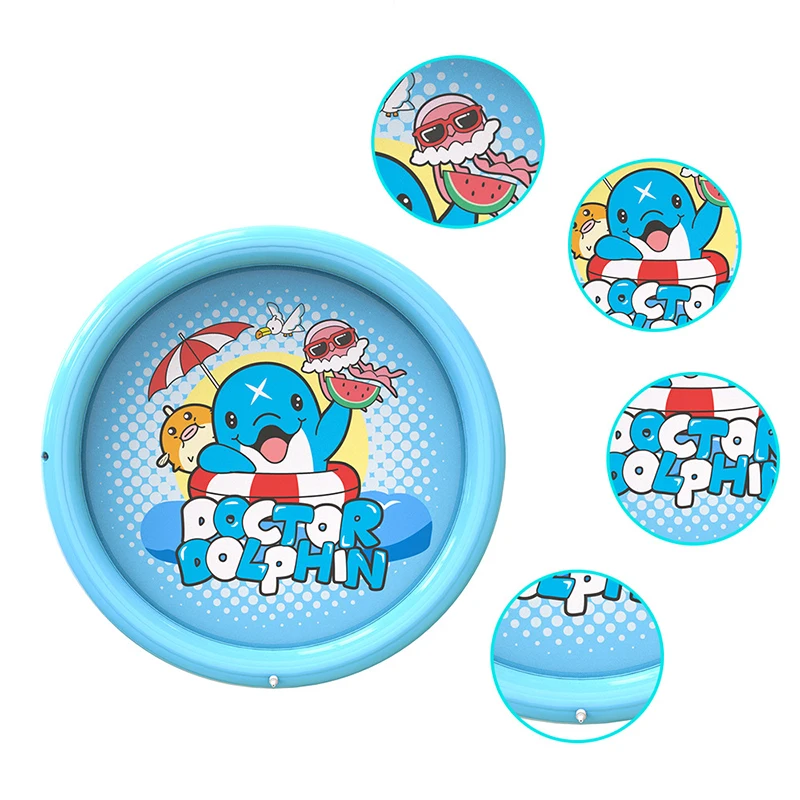 Children Play Spray Mat 170cm Beach Inflatable Water Sprinkler Pad Outdoor Game Toy Lawn Swimming Pool Mat Kids Toys 6