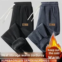 Trendy Men's Corduroy Pants New Arrival Fall Winter Plus Velvet Lined And Thickened Zippered Casual Pants Korean Style