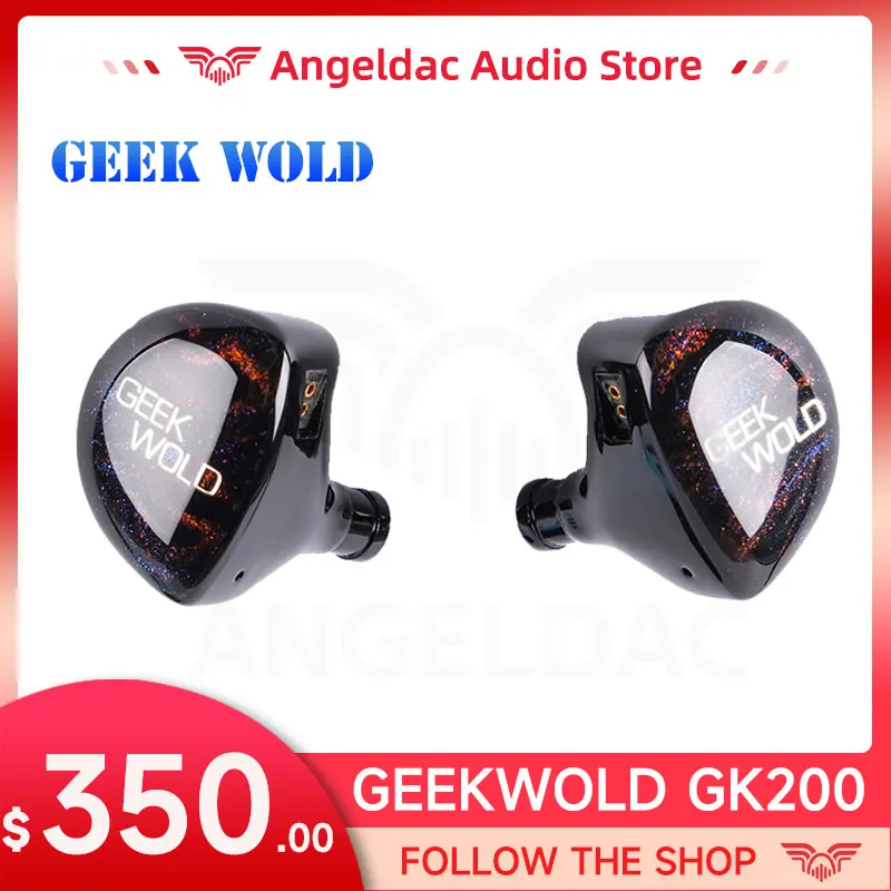 

Geek Wold GeekWold GK200 HiFi Earphone IEM 6BA+2DD+2PZT 10 Drivers Earbud Hybrid Music Resin Headset ＆ 4.4mm/0.78mm 2Pin Cable