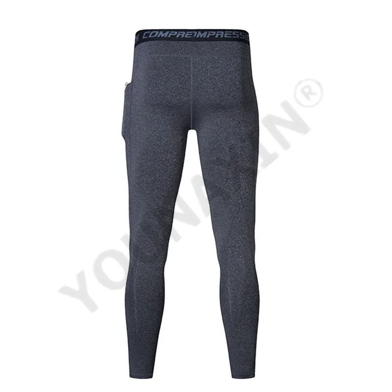 Men Running Tights Leggings With Pocket Jogging Sports Pants Gym Fitness Workout Training Yoga Bottoms Basketball Trousers