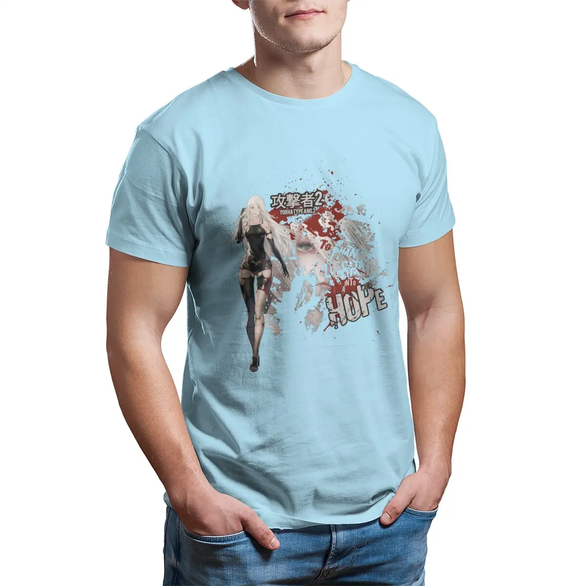 Vintage 80s NieR Automata Anime T-Shirt – 100% Cotton, Printed, Plus Size Gift Idea
