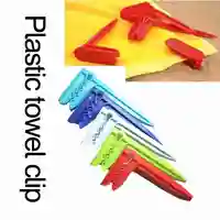 1pcs Beach Towel Clips Plastic Camping Tent Clips Outdoor Clothes Pegs Clamp For Beach Towels Sheet Color Random 2