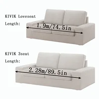 CRIUSJA Cover for KIVIK 2/3 seat(190cm/228cm) Slipcovers sofa Sofa Covers for Living Room Love Seat Couch Covers Celvet for Sofa 2