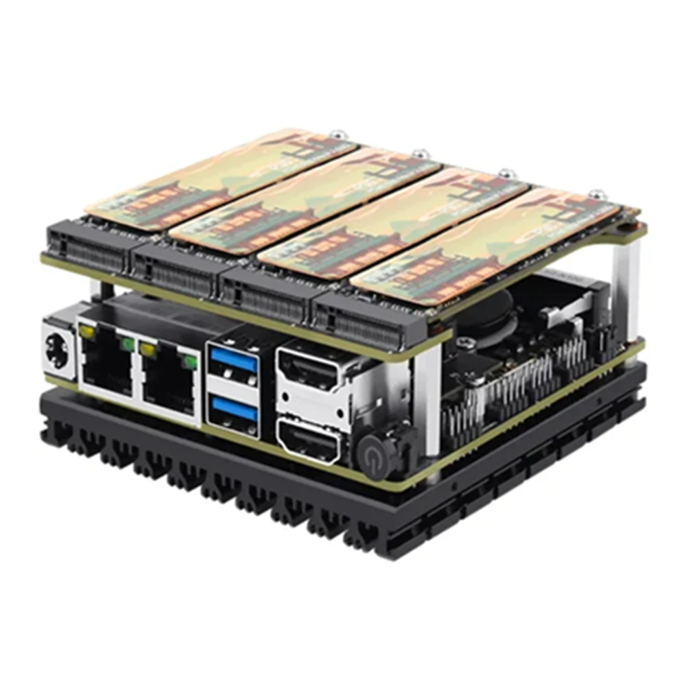 X86-P5 DIY NAS Motherboad 4*M.2 NVME Kit Board Firewall Router Intel i3-N305 N100 DDR5 2x I226-V 2.5G 2x SATA 2x HDMI2.1 Mini PC 2