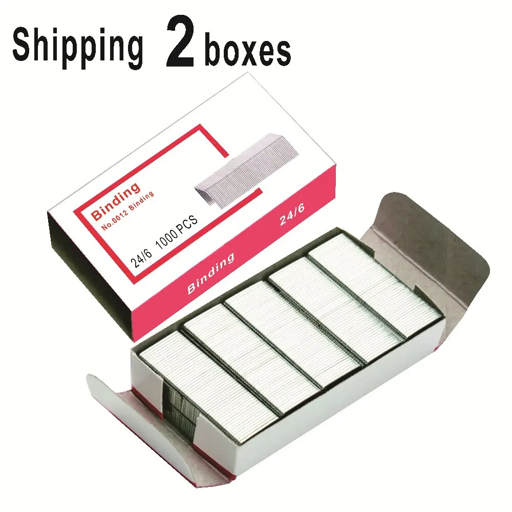 2 Boxes Staple 24/6 Bookbinding Dental Clamps Rivets For Stapler School Supplies Office Accessories Stationery Binding Stapler
