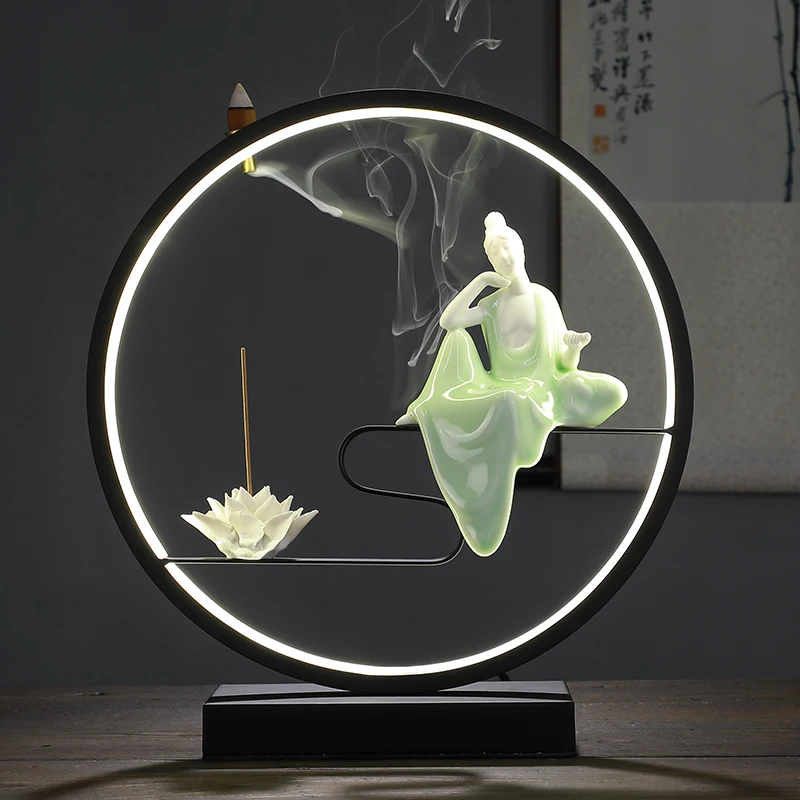 

Backflow Electric Incense Burner Humidifier Smoke Waterfall Air Freshener Incense Ramadan Quemador De Incienso Decor Home