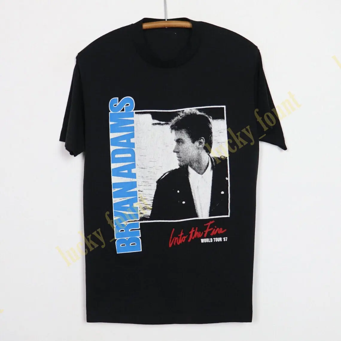 Vintage 1987 Harley Adams In The Fire World Tour Shirt Print Front By81618 Maniche Lunghe O Corte