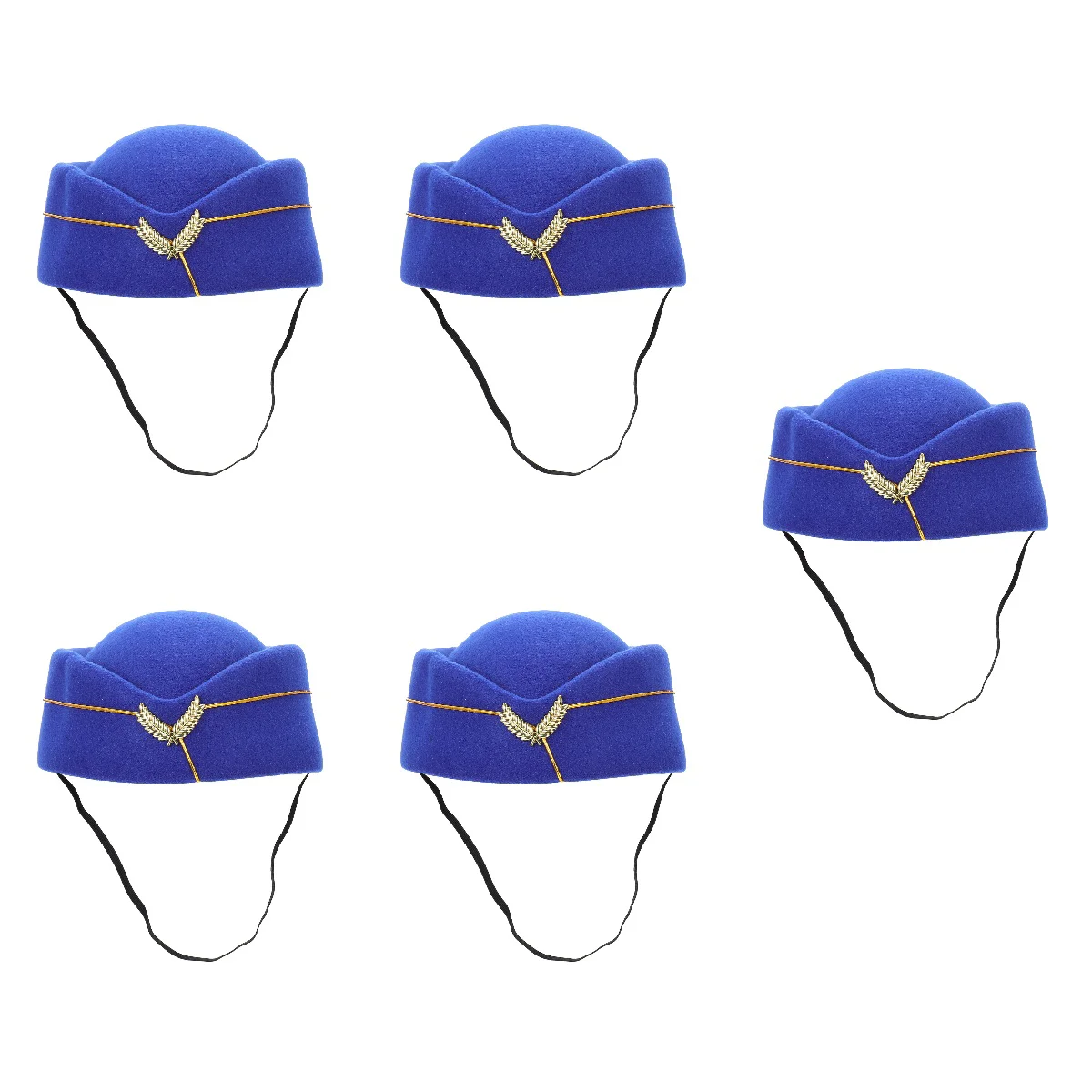 

Set of 5 Stewardess Beret Costume Band Hat Airplane Hostess Hair Accessories Cosplay Uniform Felt Flight Attendant Decor Woman