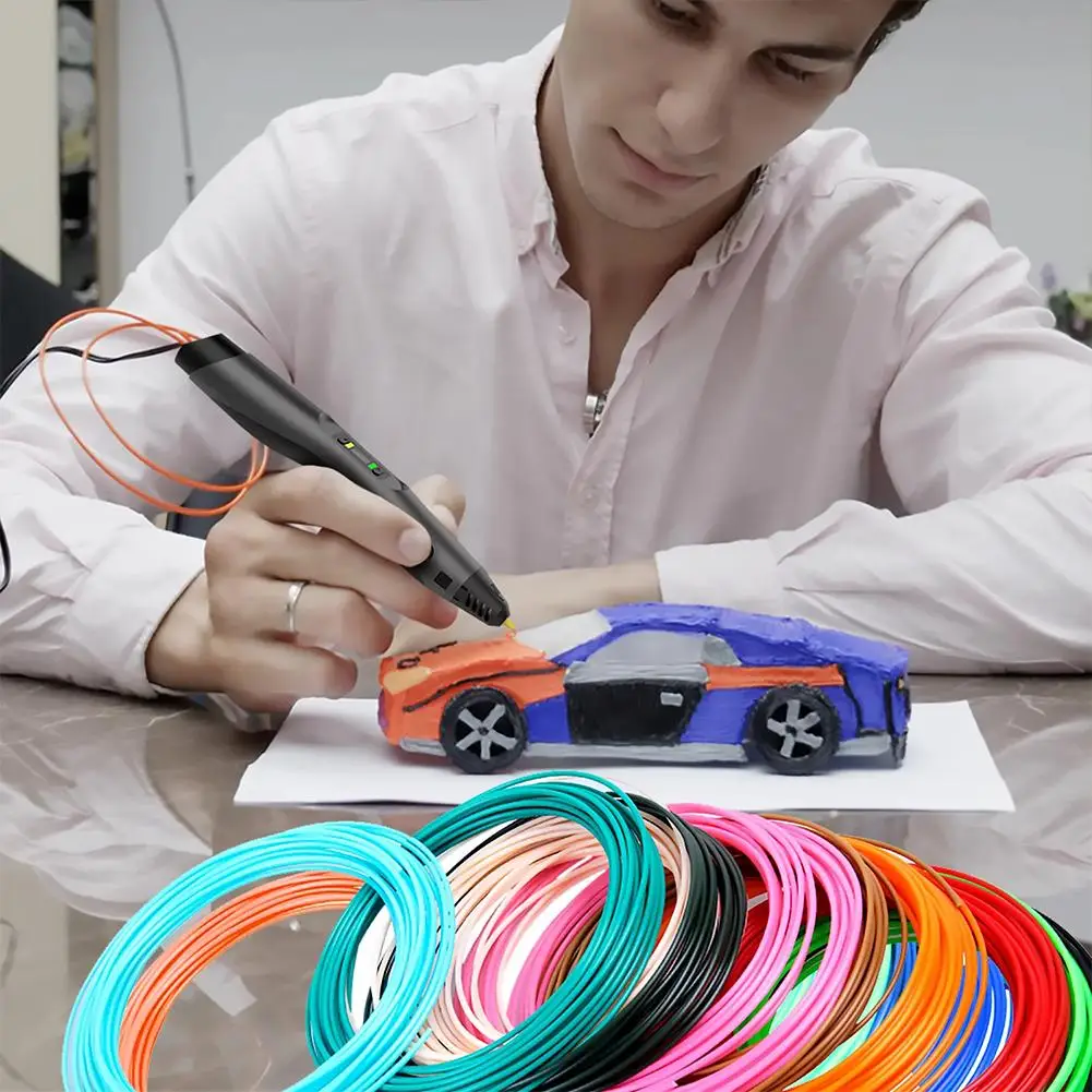 32색 3D 펜 필라멘트 1.75mm PLA 세트 - 각 색상당 10피트(3m) - 총 320피트(96m) 랜덤 색상 3D 프린팅 리필